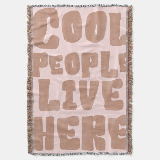 Manta Cool People Live Here Boho Fringe Throw Blanket