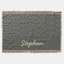 Manta Copos de nieve dorados en gris