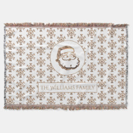 Manta Copos de nieve Jolly Santa Claus Navidades elegant