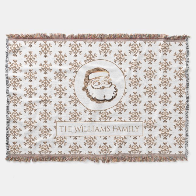 Manta Copos de nieve Jolly Santa Claus Navidades elegant (Anverso)