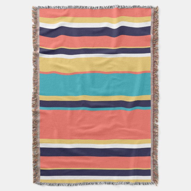 Manta Corales vivos, franjas azules y amarillas (Frente vertical)