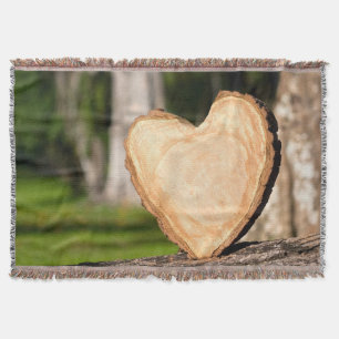 Manta corazón de madera