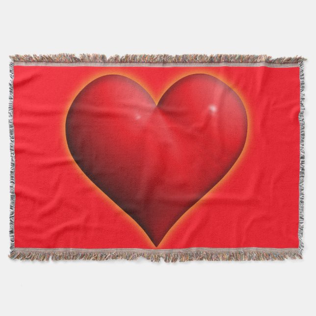 Manta Corazón Rojo 3D Brillante (Anverso)