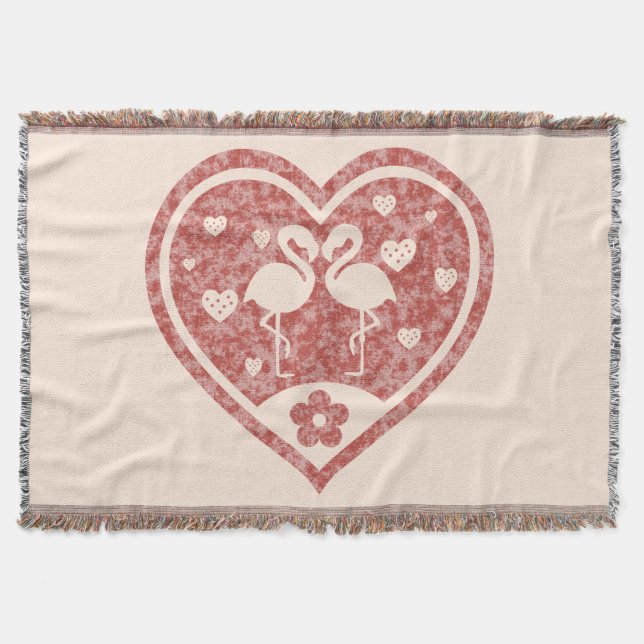 Manta Corazón Texturizado Flamingo Amor (Anverso)