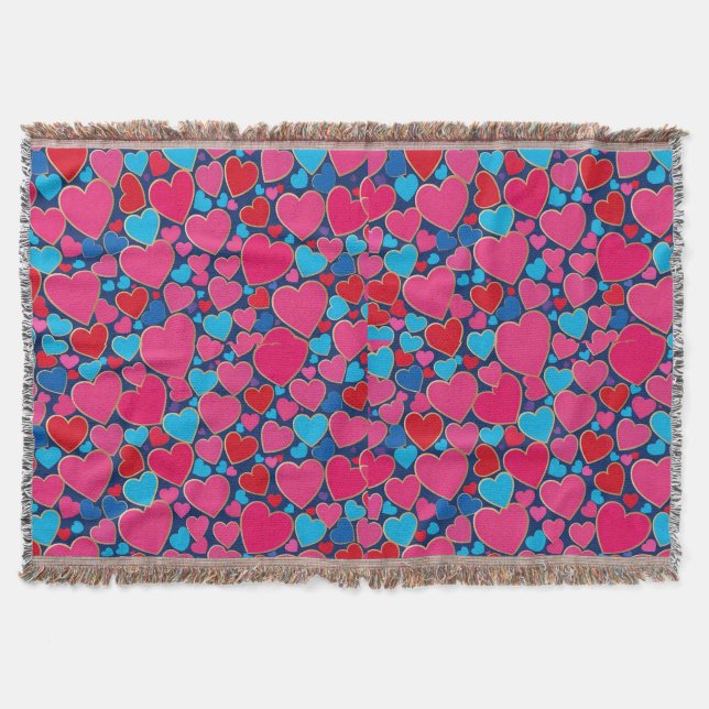 Manta Corazones 3d rosados (Anverso)