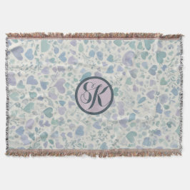 Manta Corazones de amor azul morado verde