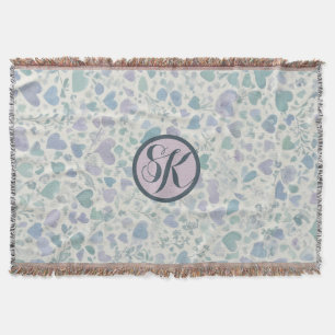 Manta Corazones de amor azul morado verde