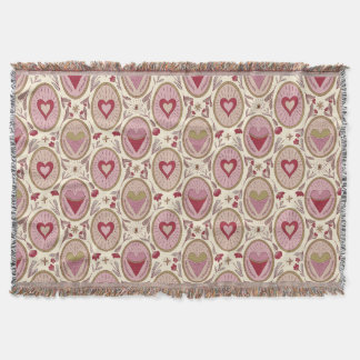 Manta Corazones Dibujados a Mano Rosa y Rojo Retro Día d