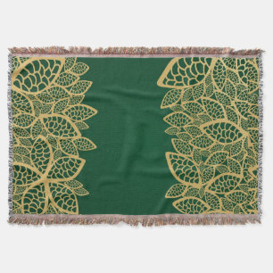Manta Cordón de oro de la hoja en fondo verde