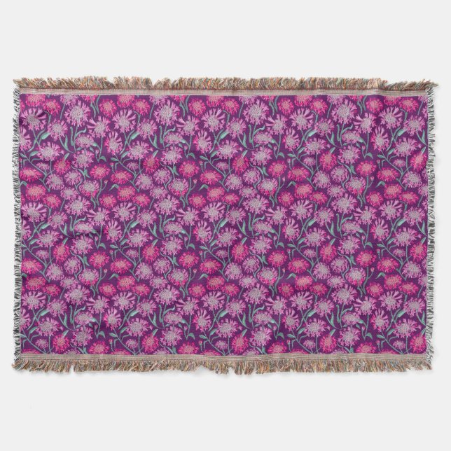 Manta Cornflowers In Crayon Pink Burgandy (Anverso)