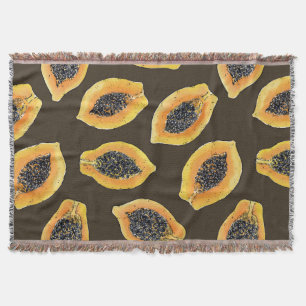 Manta Cortes de papaya en marrón oscuro