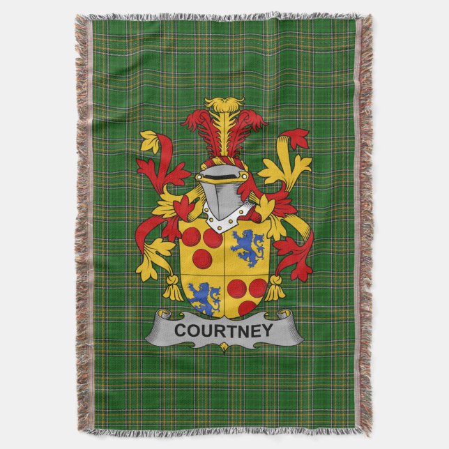 Manta Cortney Coat of Arms Family Crest Irlanda (Frente vertical)