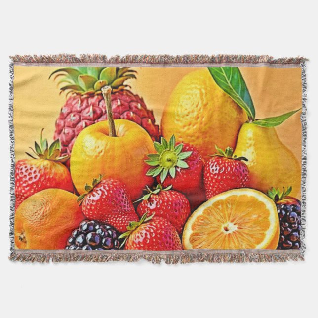 Manta Cosecha Fresca: Diseño de Cosecha de Frutas Vibran (Anverso)