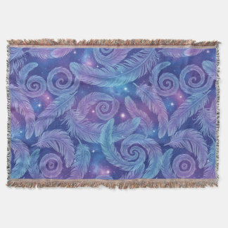 Manta Cosmic Teal-Purple Feather Swirl Pattern