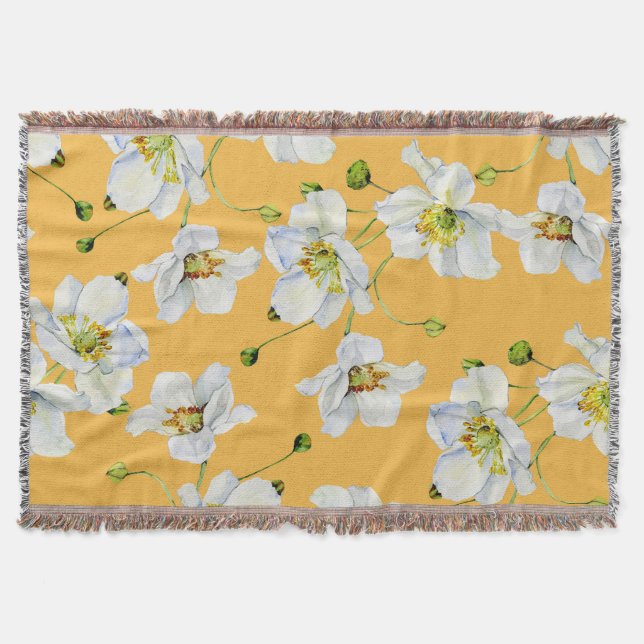 Manta Cosmos, acuarela, sin costuras, con motivos floral (Anverso)