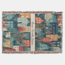 Manta Cosy Hygge Village Nordic Folk Art, personalizado