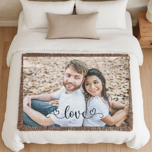 Manta Couple Love Modern Anniversary Photo Woven (Subido por el creador)