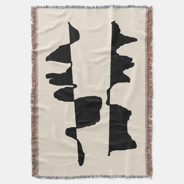 Manta Couverture Tissée Art Abstrait Dual Face (Frente vertical)