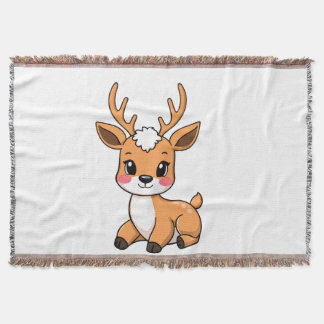 Manta Couverture Tissée Petit Cerf Kawaii