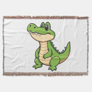 Manta Couverture Tissée Petit Crocodile Kawaii