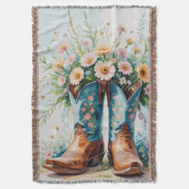 Manta Cowgirl Bouquet Throw Blanket | Decoración del hog