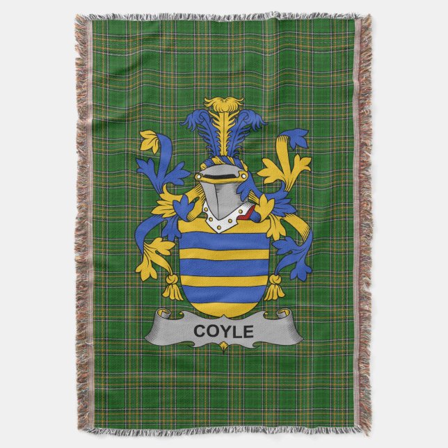 Manta Coyle irlandés o McCoyle escudo de armas desenfren (Frente vertical)
