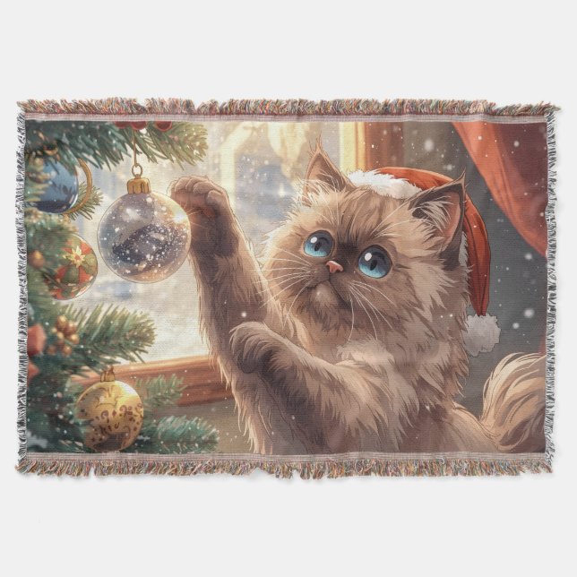 Manta “Cozy Christmas Ragdoll Cat” Cute Ragdoll Cat (Anverso)