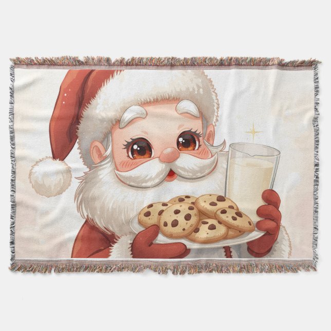 Manta “Cozy Cookies with Santa" Christmas Throw Blanket” (Anverso)