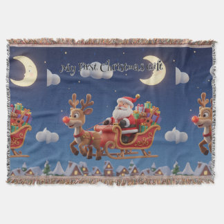 Manta Cozy Santa Rudolph Holiday Fleece Blanket