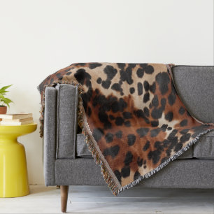 Manta Cream Brown Black Piel de vaca