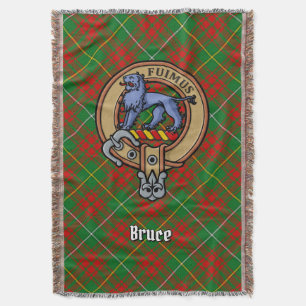 Manta Crest de Clan Bruce sobre tartán de caza