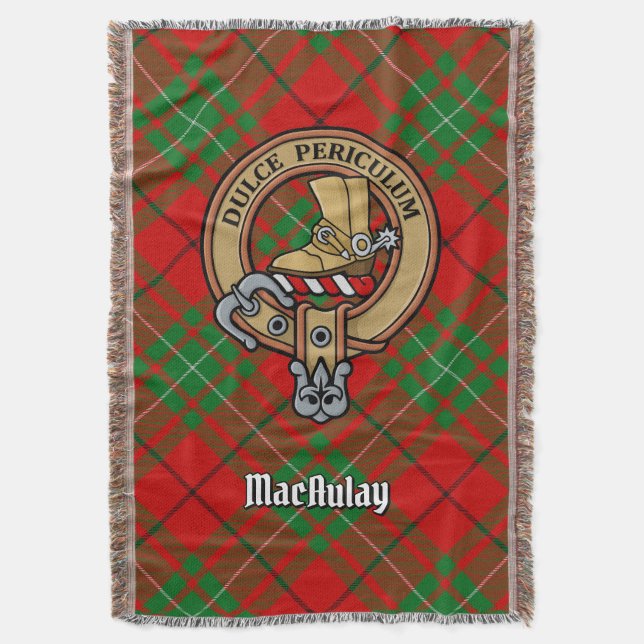Manta Crest de Clan MacAulay sobre tartán (Frente vertical)