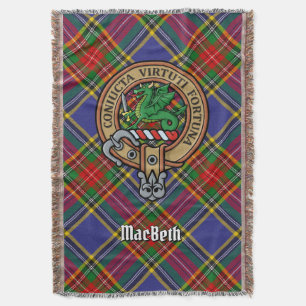 Manta Crest de Clan MacBeth sobre tartán