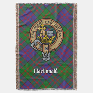 Manta Crest de Clan MacDonald sobre tartán