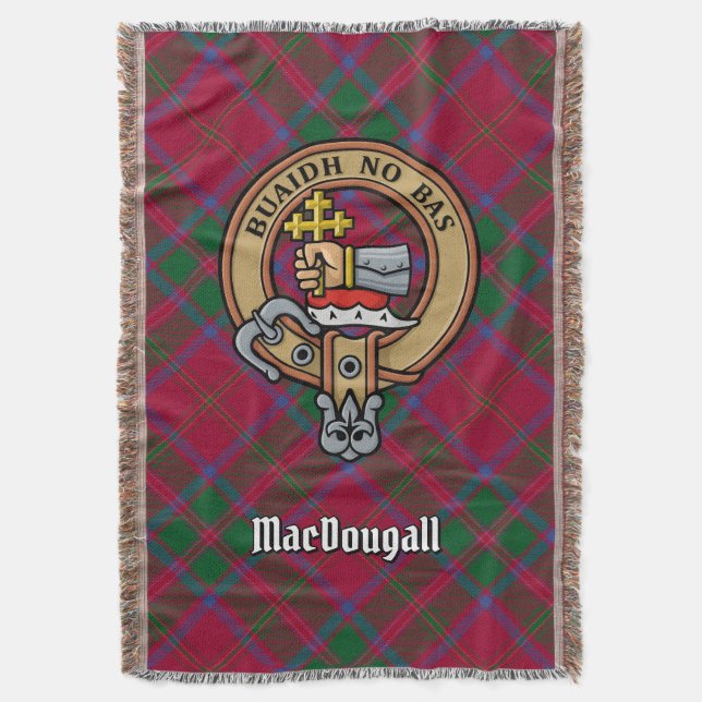 Manta Crest de Clan MacDougall sobre tartán (Frente vertical)
