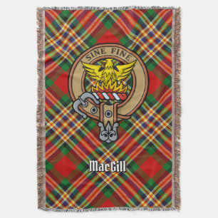 Manta Crest de Clan MacGill sobre tartán