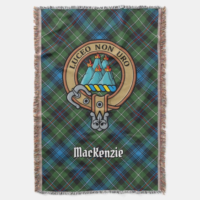 Manta Crest de Clan MacKenzie sobre Tartán (Frente vertical)
