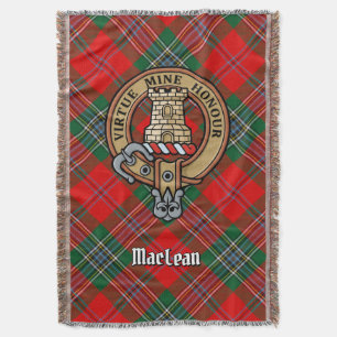 Manta Crest de Clan MacLean sobre tartán
