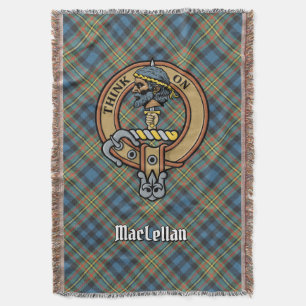 Manta Crest de Clan MacLellan sobre antiguo tartán