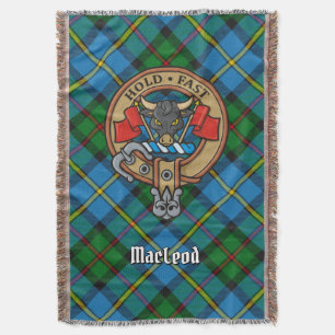 Manta Crest de Clan MacLeod sobre Tartán de Caza