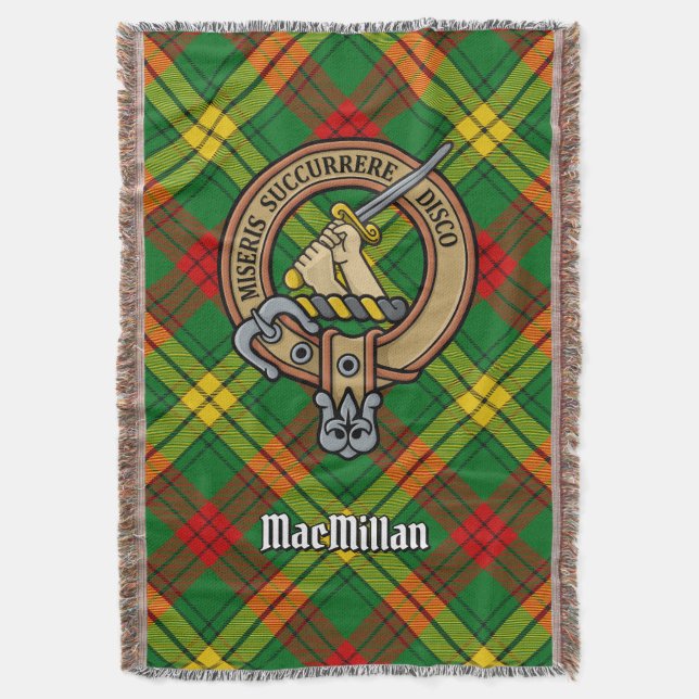 Manta Crest de Clan MacMillan sobre tartán (Frente vertical)