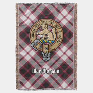Manta Crest de Clan MacPherson sobre tartán de caza