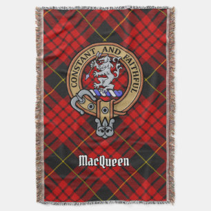 Manta Crest de Clan MacQueen sobre tartán