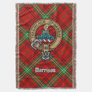 Manta Crest de Clan Morrison sobre Tartán Rojo
