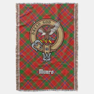 Manta Crest de Clan Munro sobre Tartán