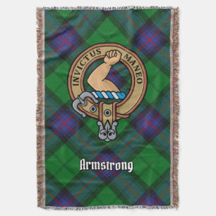 Manta Crest del Clan Armstrong sobre tartán