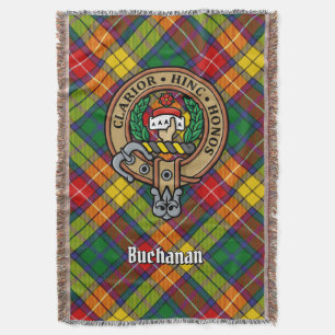 Manta Crest del Clan Buchanan sobre tartán