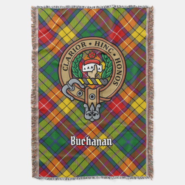 Manta Crest del Clan Buchanan sobre tartán (Frente vertical)
