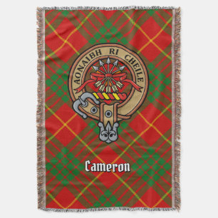 Manta Crest del Clan Cameron sobre tartán
