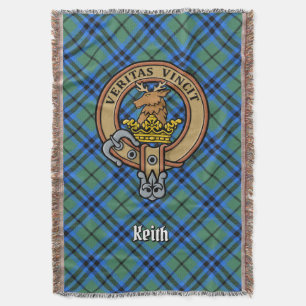 Manta Crest del Clan Keith sobre tartán